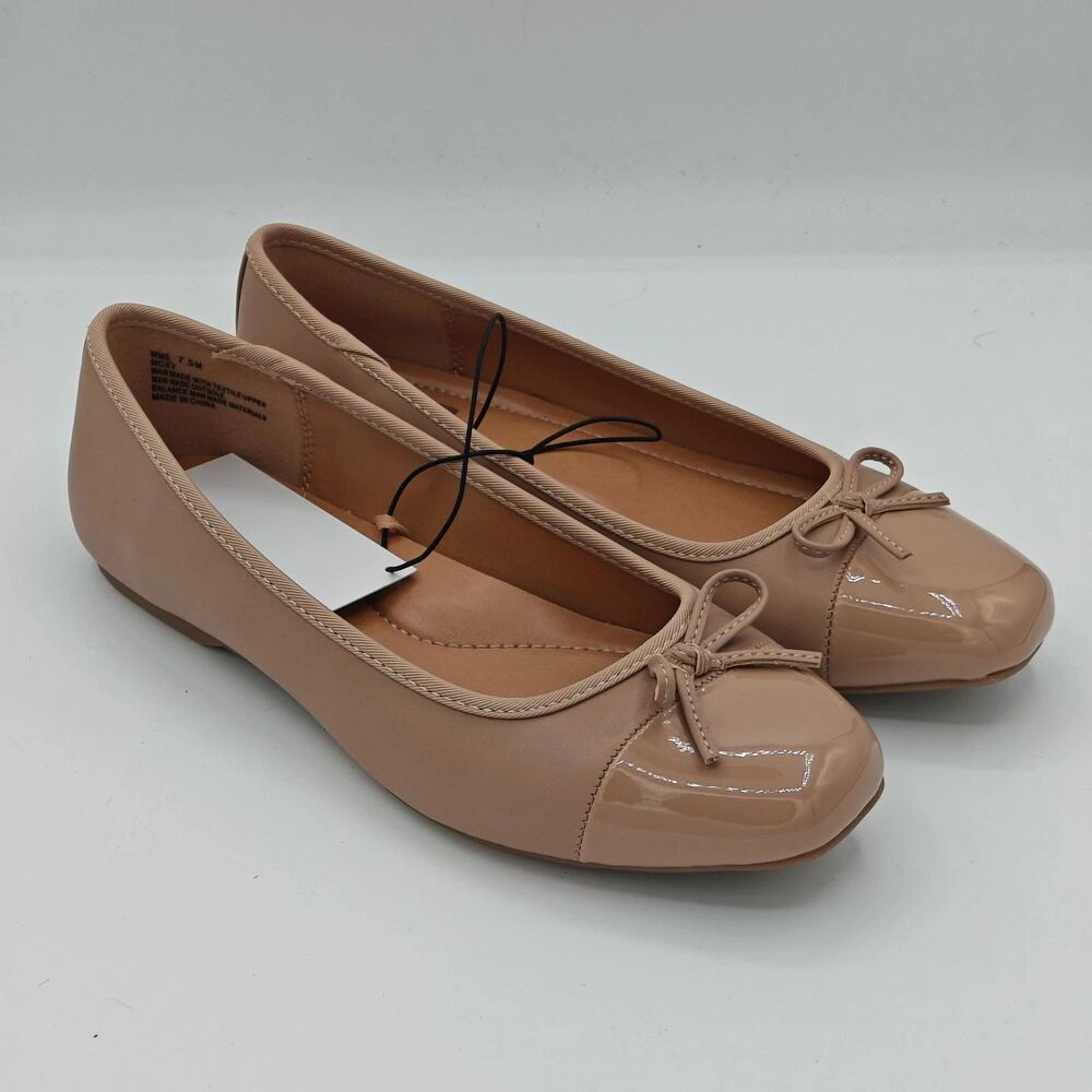 DV by Dolce Vita Nude Patent Cap Toe Ballet Flats - Picture 3 of 6